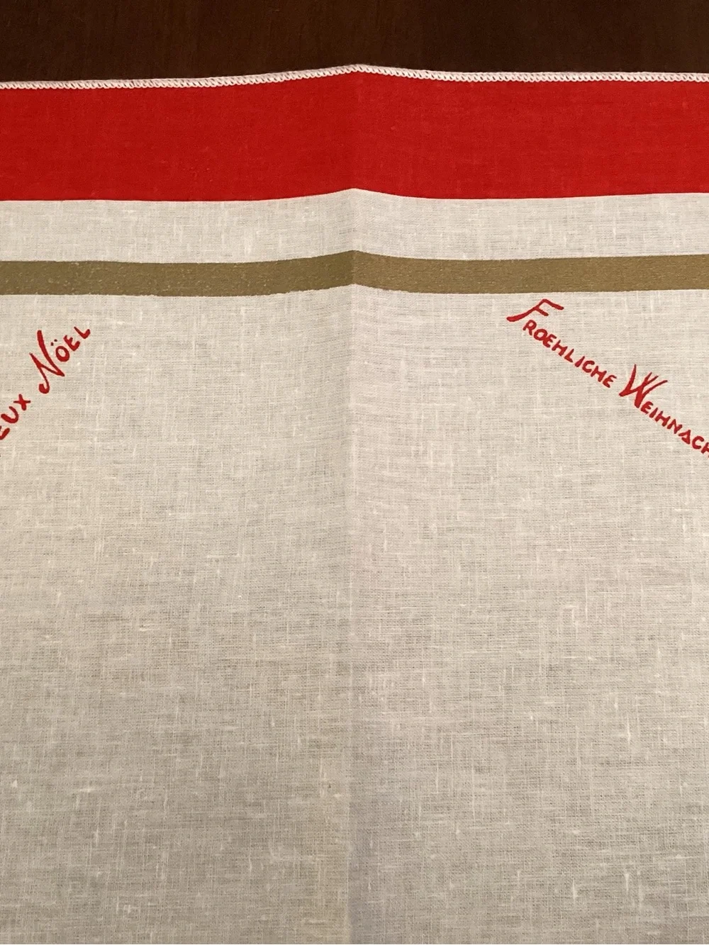 German Holiday Antique  Red and White Dinner Napkins (12)